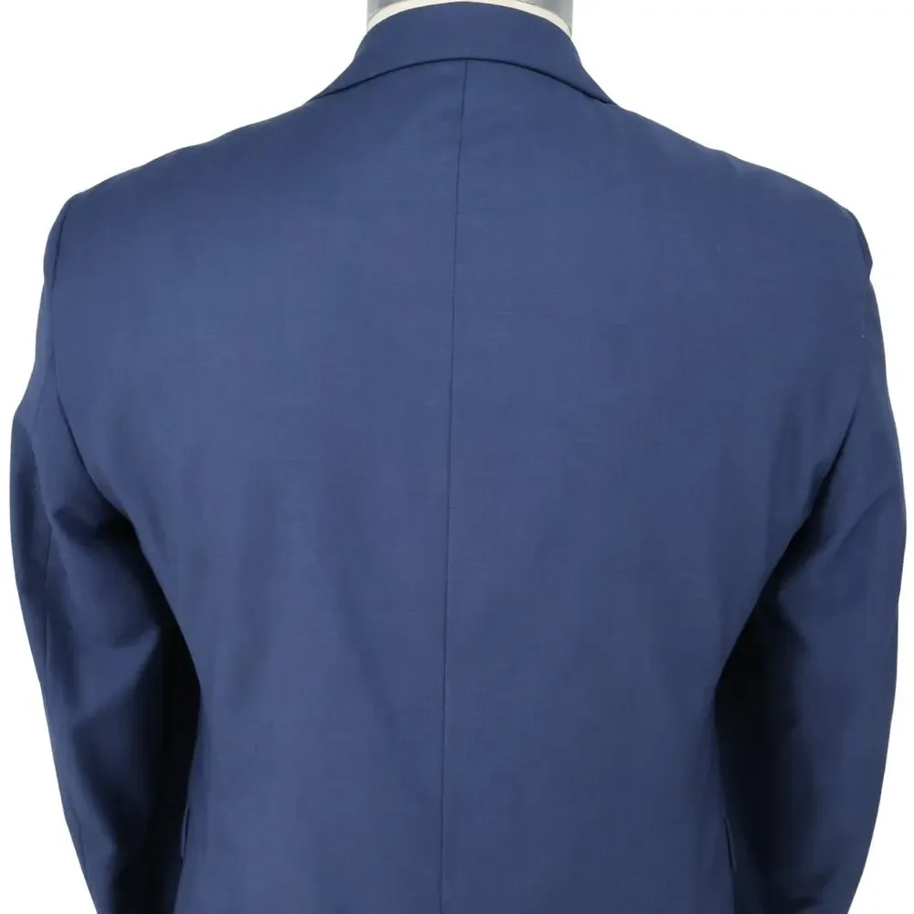 Calvin Klein Sport Coat Mens 42S Blue Wool Lined Blazer Jacket Preppy Career